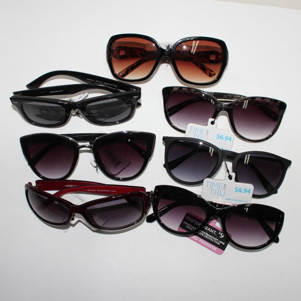 7 Pair Ladies Sunglasses - 3 Different Brands - All New With Tags